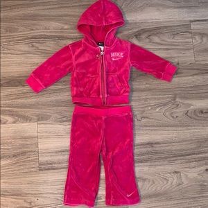 Velour Pink Nike tracksuit 12m